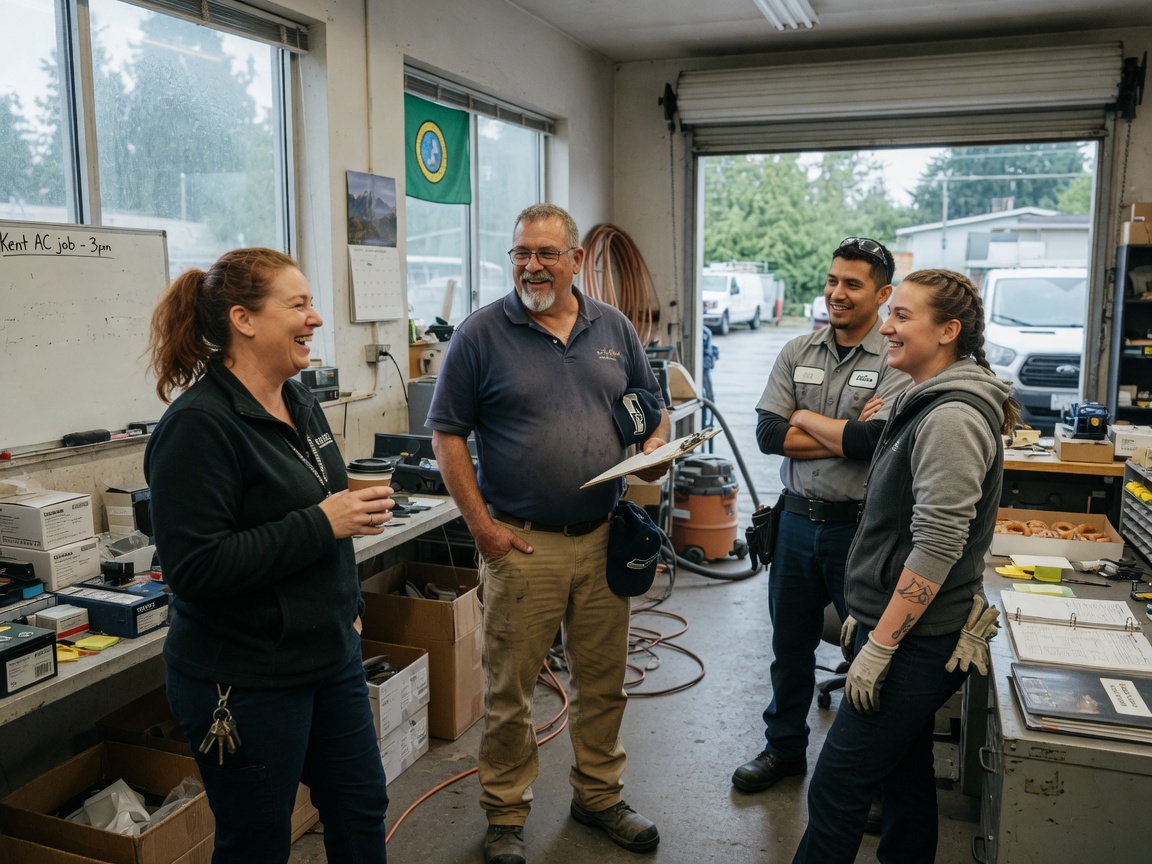 The Clayburn HVACR INC. team at work in Washington